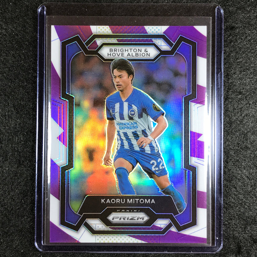 2023-24 Prizm Epl Kaoru Mitoma Base Purple And White Stripes 65/92 No 99