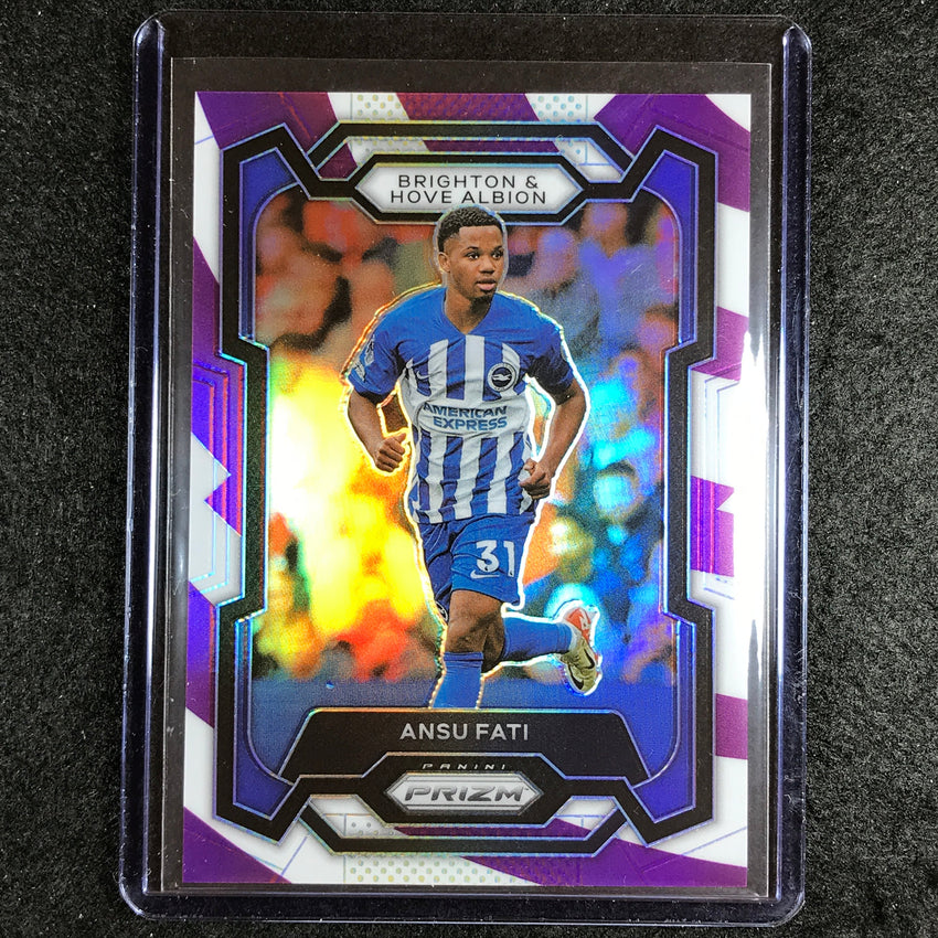 2023-24 Prizm Epl Ansu Fati Base Purple And White Stripes 26/92 #100