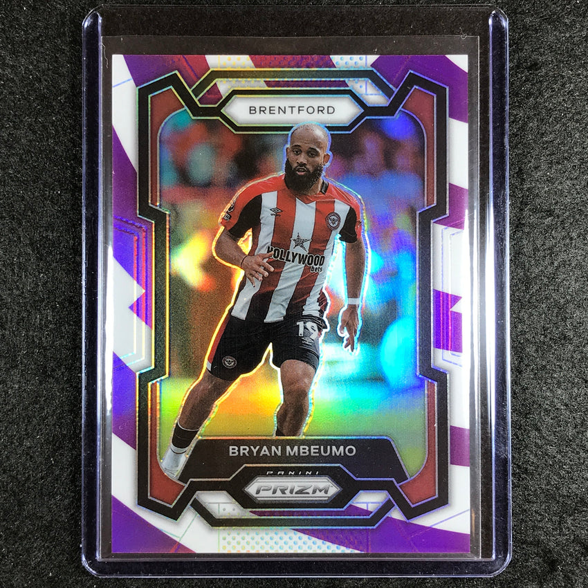 2023-24 Prizm Epl Bryan Mbeumo Base Purple And White Stripes 53/92 No 143