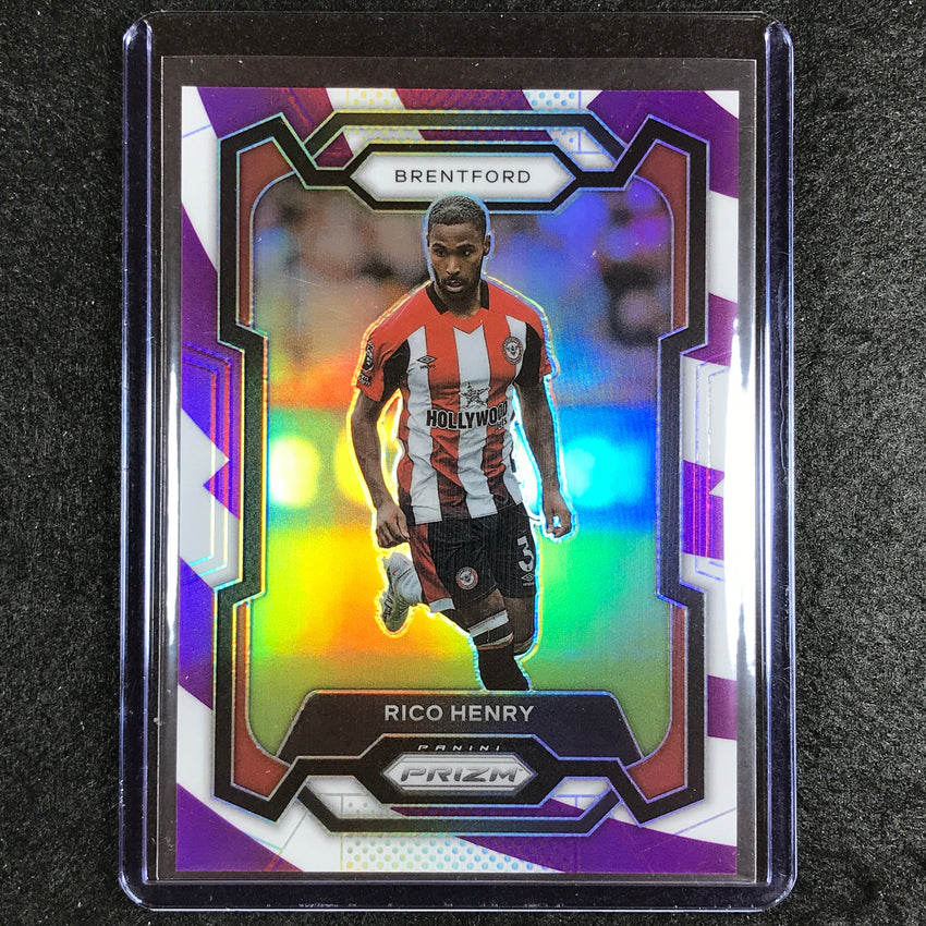 2023-24 Prizm Epl Rico Henry Base Purple And White Stripes 72/92 No 144