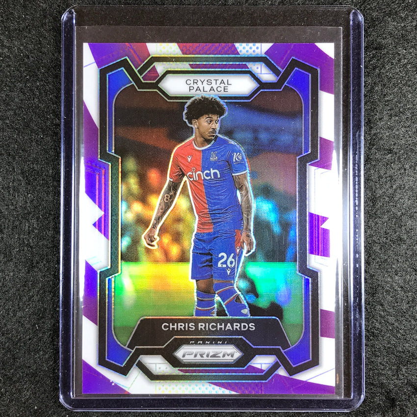 2023-24 Prizm Epl Chris Richards Base Purple And White Stripes 51/92 #177
