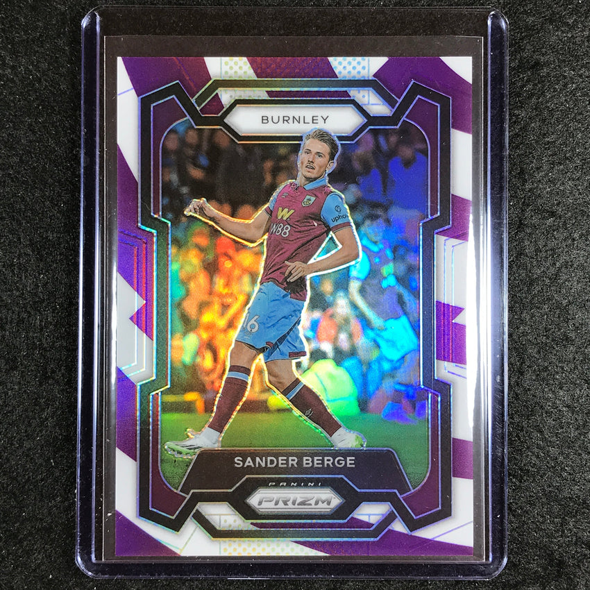 2023-24 Prizm Epl Sander Berge Base Purple And White Stripes 69/92 No 266