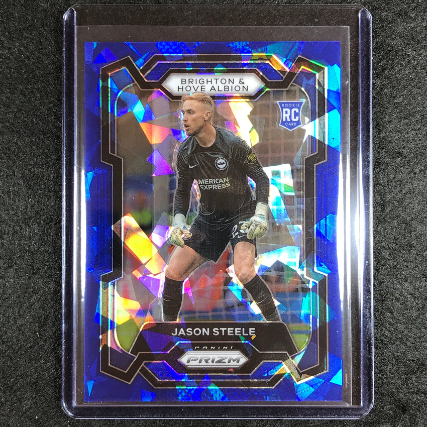 2023-24 Prizm Epl Jason Steele Rookie Base Blue Ice 28/75 #91