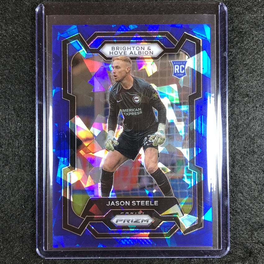 2023-24 Prizm Epl Jason Steele Rookie Base Blue Ice 70/75 #91