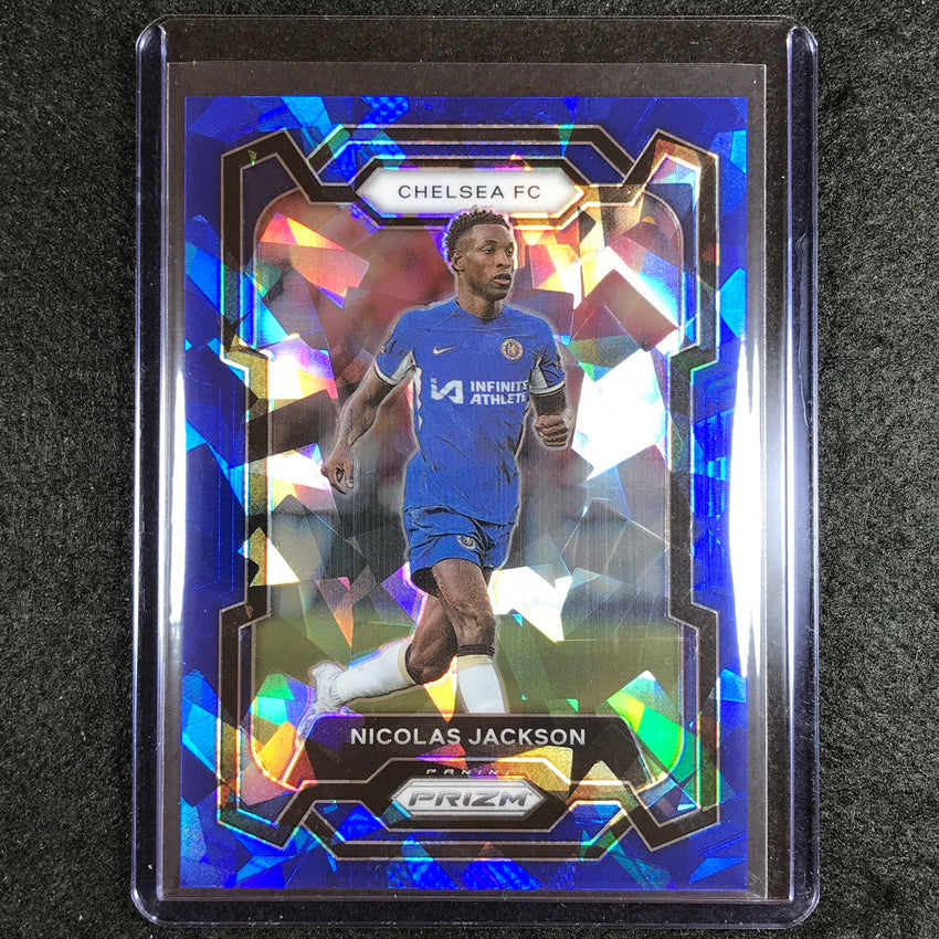 2023-24 Prizm Epl Nicolas Jackson Base Blue Ice 36/75 No 195