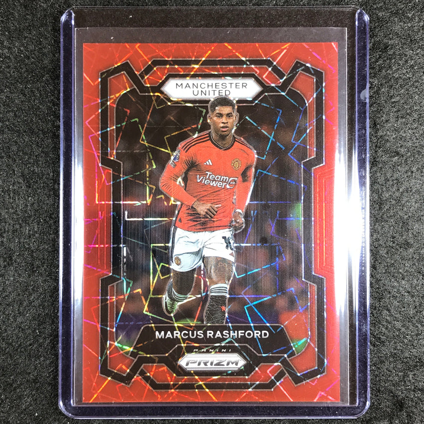 2023-24 Prizm Epl Marcus Rashford Base Red Lazer 10/49 No 45