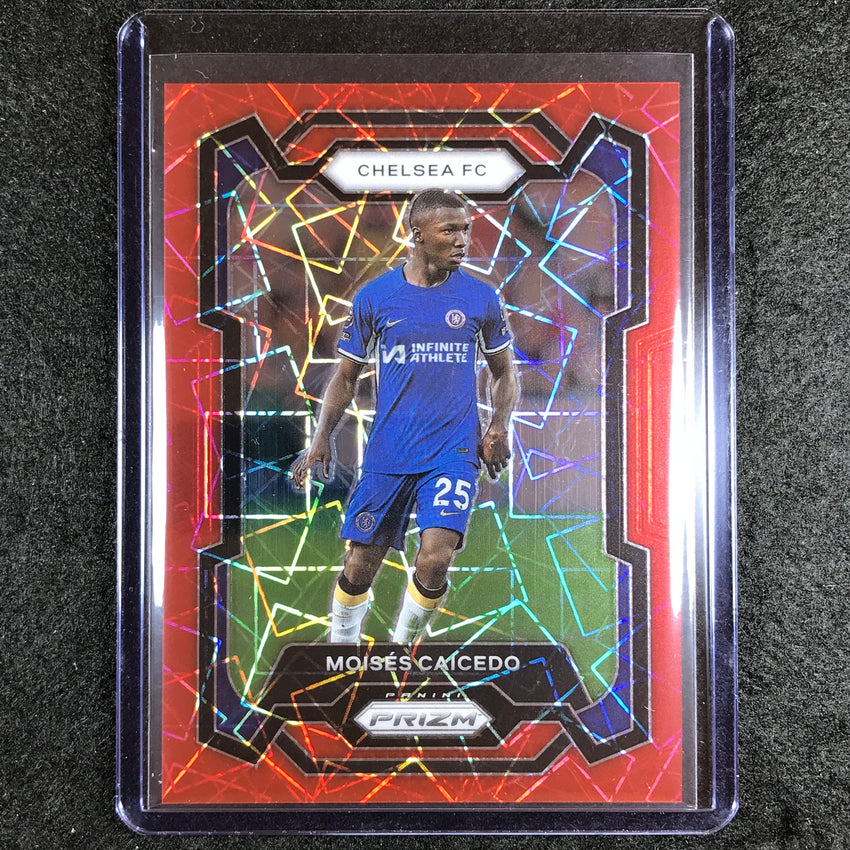 2023-24 Prizm Epl Moises Caicedo Base Red Lazer 40/49 #185