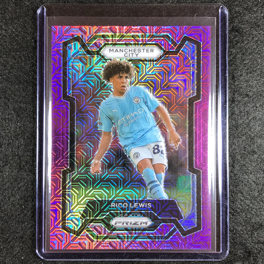 2023-24 Prizm Epl Rico Lewis Base Purple Mojo 14/25 No 9