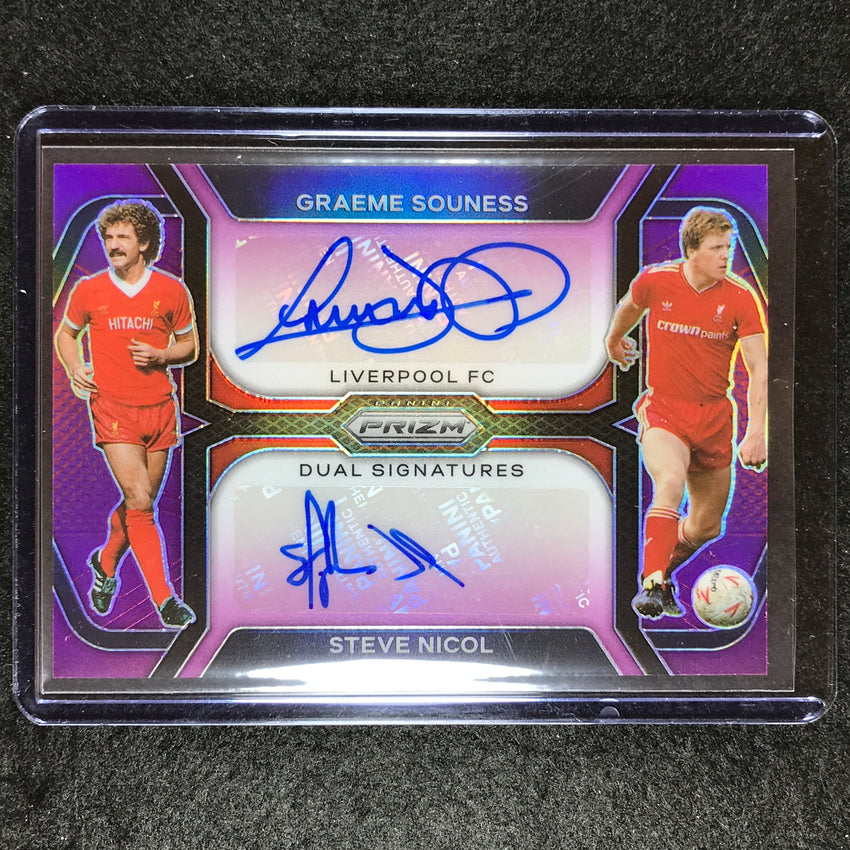 2023-24 Prizm Epl Graeme Souness Steve Nicol Dual Signatures Auto Purple 2/3