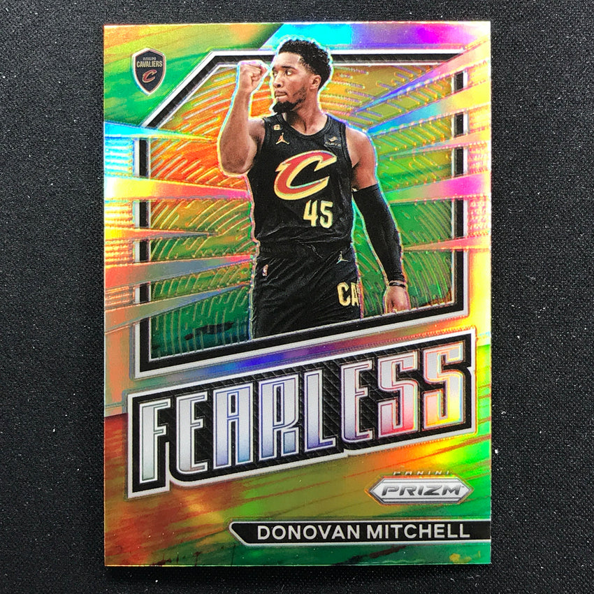 2022-23 Prizm Donovan Mitchell Fearless Silver Prizm No 4