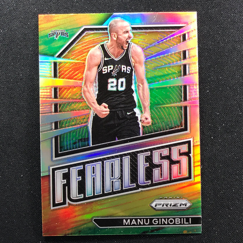 2022-23 Prizm Manu Ginobili Fearless Silver Prizm No 16