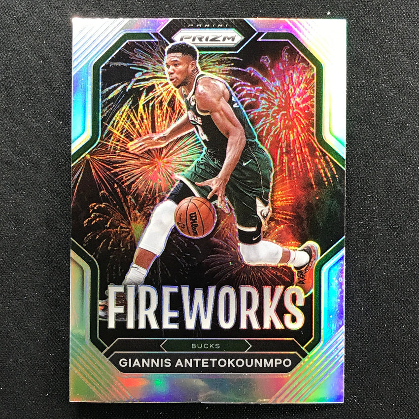 2022-23 Prizm GIANNIS ANTETOKOUNMPO Fireworks Silver Prizm #13