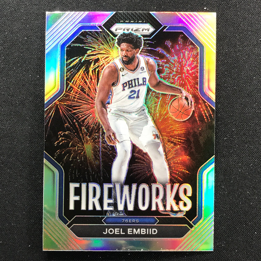 2022-23 Prizm JOEL EMBIID Fireworks Silver Prizm #15
