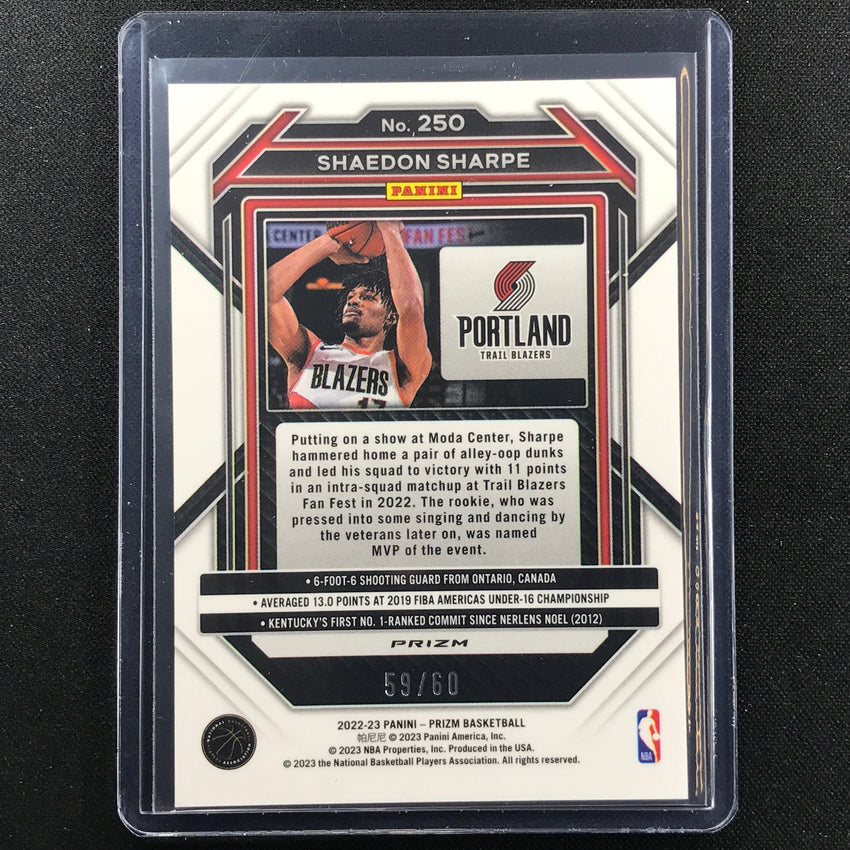 2022-23 Prizm Shaedon Sharpe Rookie Orange Wave Prizm 59/60