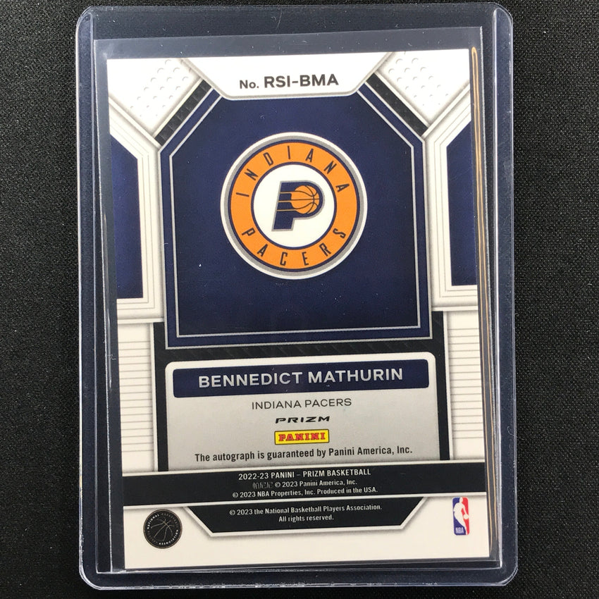 2022-23 Prizm Bennedict Mathurin Rookie Signatures Auto Silver Prizm Sp No Bma