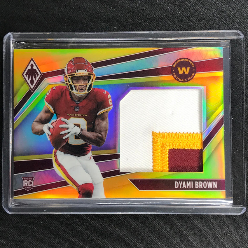 2021 Phoenix Dyami Brown Rookie Jumbo Memorabilia Patch Prime Yellow 8/50