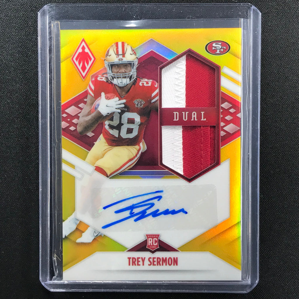 2021 Phoenix Trey Sermon Rps Rookie Dual Patch Auto Prime Yellow 21/75 ...