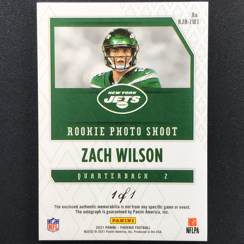 2021 Phoenix Zach Wilson Rps Rookie Patch Auto Laundry Tag Brand Logo 1/1 Nike