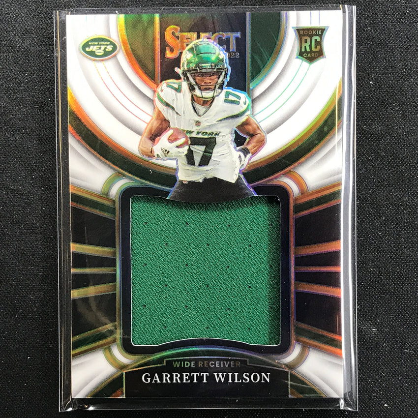 2022 Select Garrett Wilson Jumbo Rookie Swatch Jersey White 9/75
