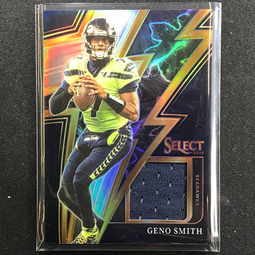 2022 Select Geno Smith Sparks Relic Jersey Silver Prizm 54/99