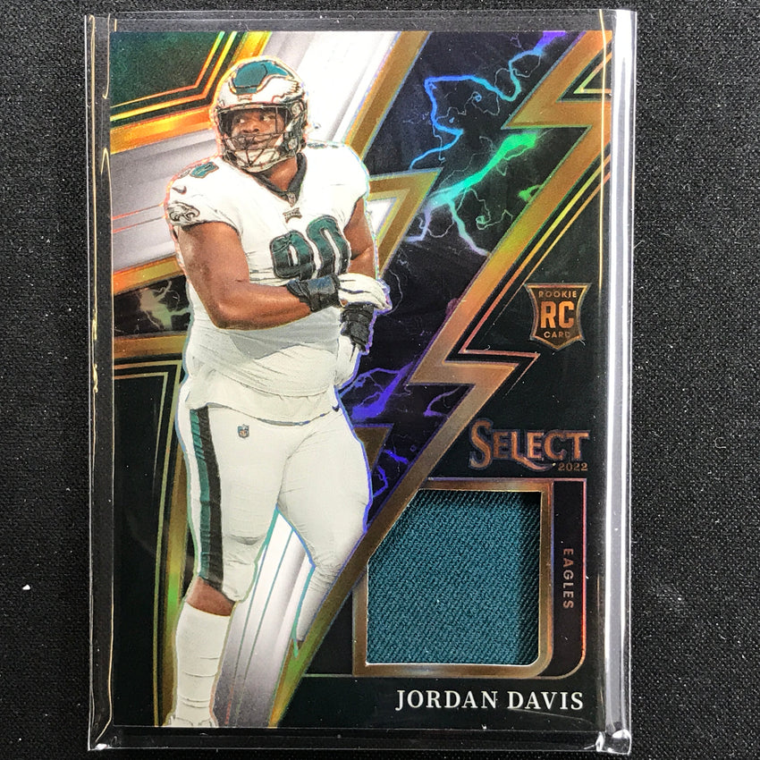 2022 Select Jordan Davis Sparks Relic Rookie Jersey White 72/75