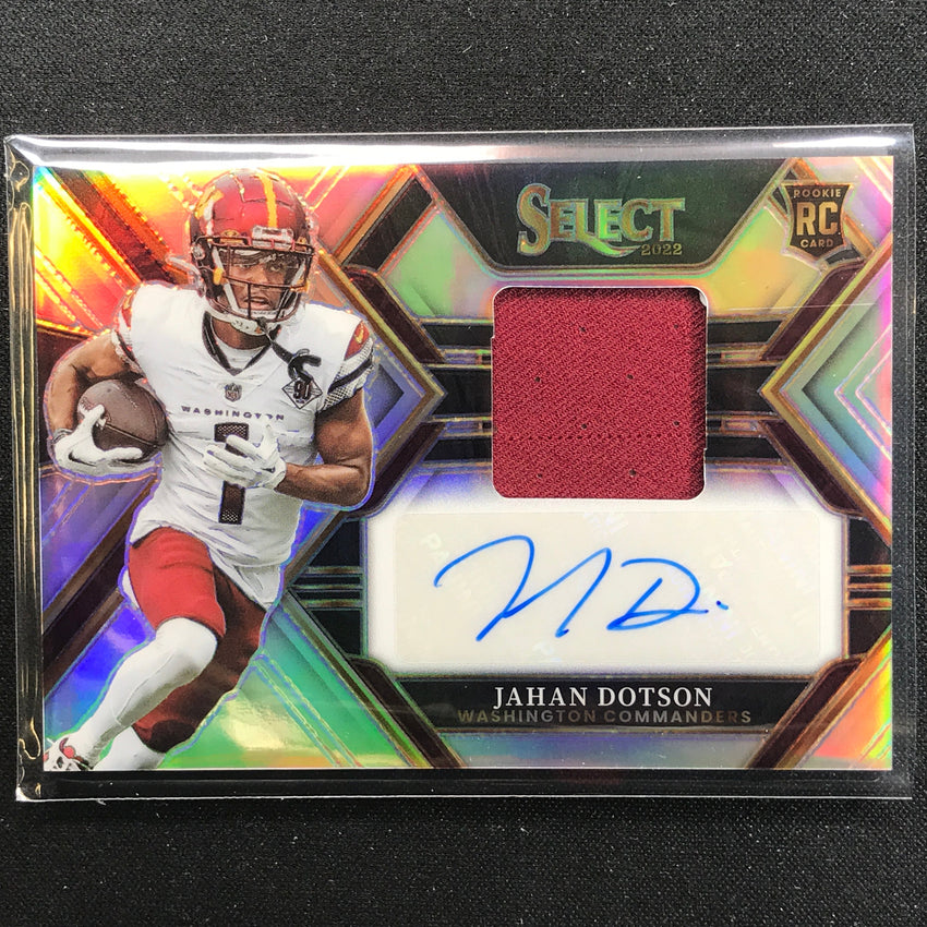 2022 Select Jahan Dotson Rookie Signatures Memorabilia Jersey Auto Silver 69/199