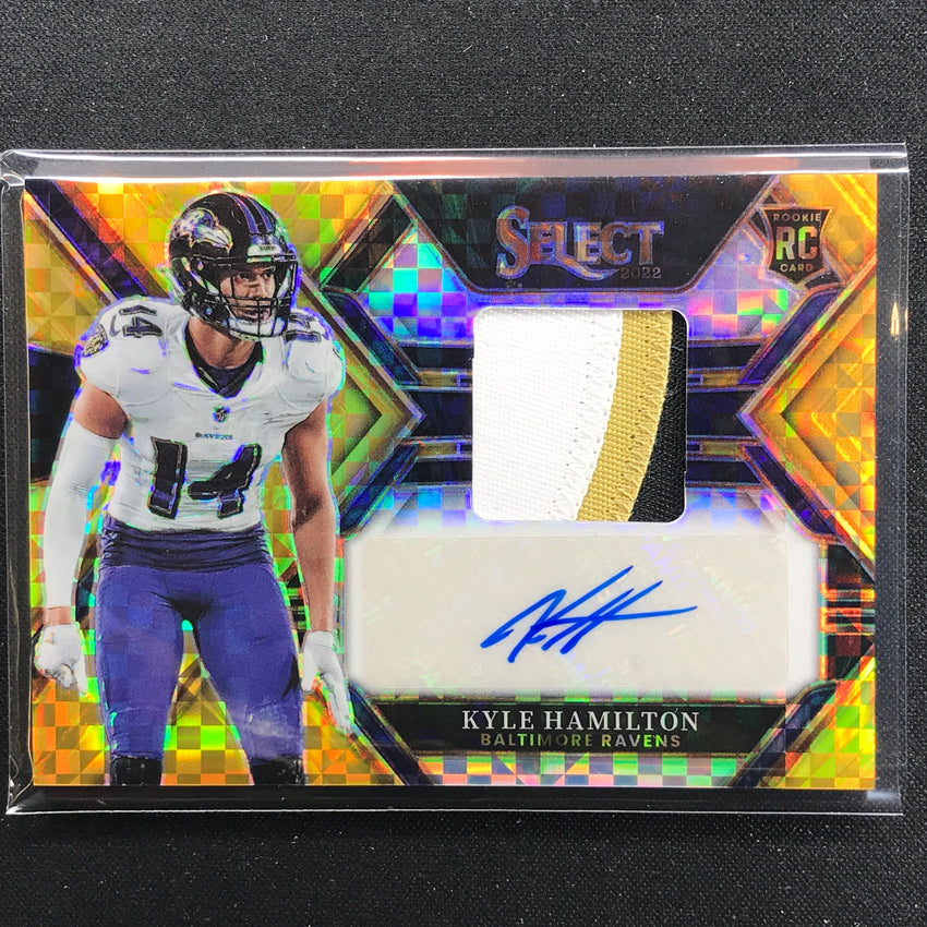 2022 Select Kyle Hamilton Rookie Signatures Memorabilia Patch Auto Gold 2/10