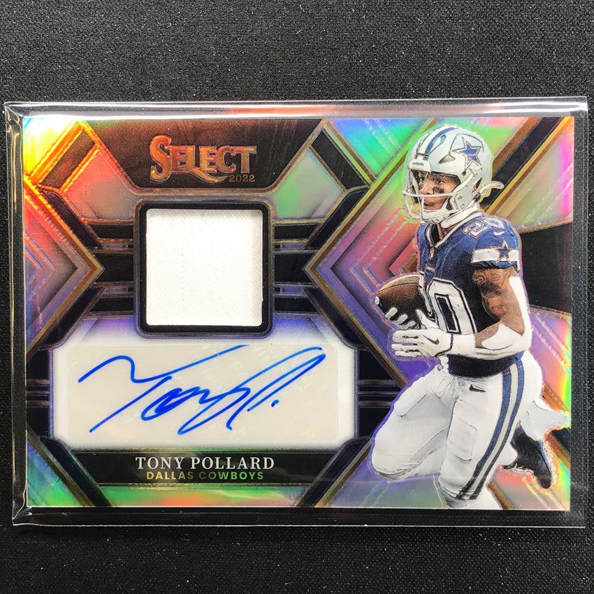 2022 Select Tony Pollard Signatures Memorabilia Jersey Auto Silver Prizm 7/199