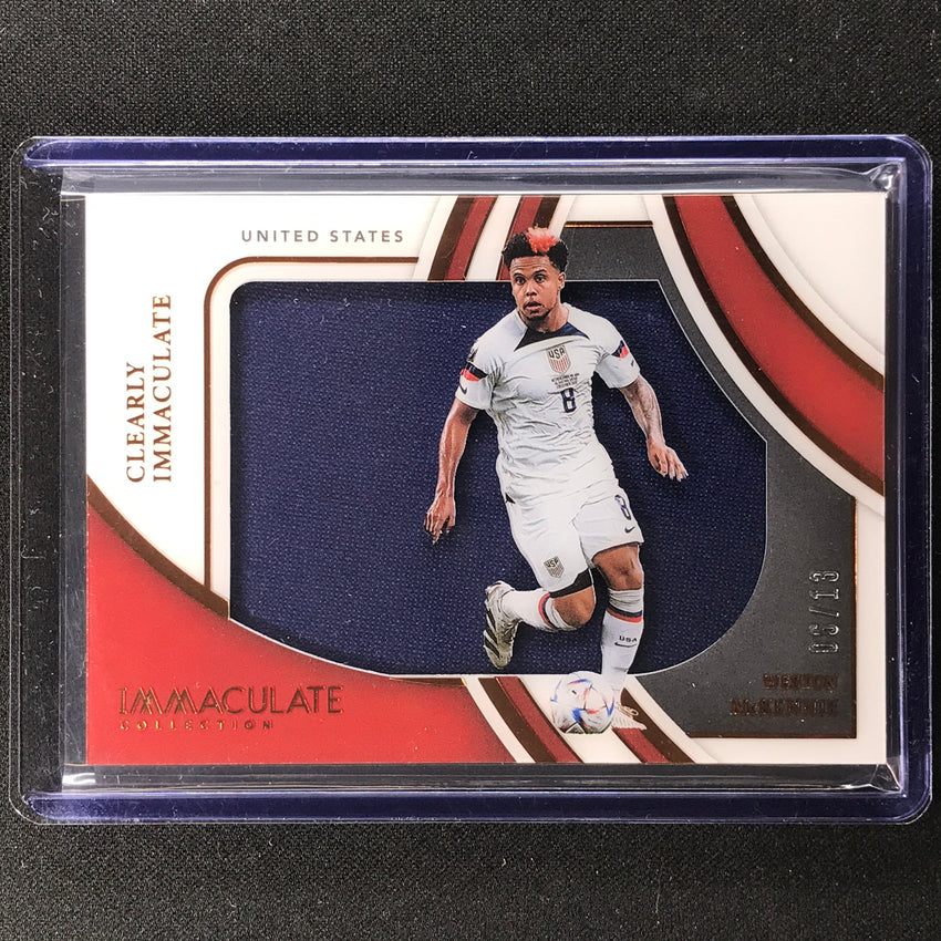 2022-23 Immaculate Weston Mckennie Clearly Immaculate Jersey Relic Bronze 6/13