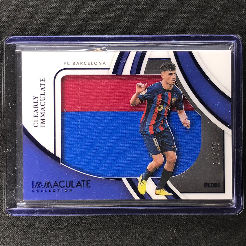 2022-23 Immaculate Pedri Clearly Immaculate Jersey Relic Sapphire 11/25