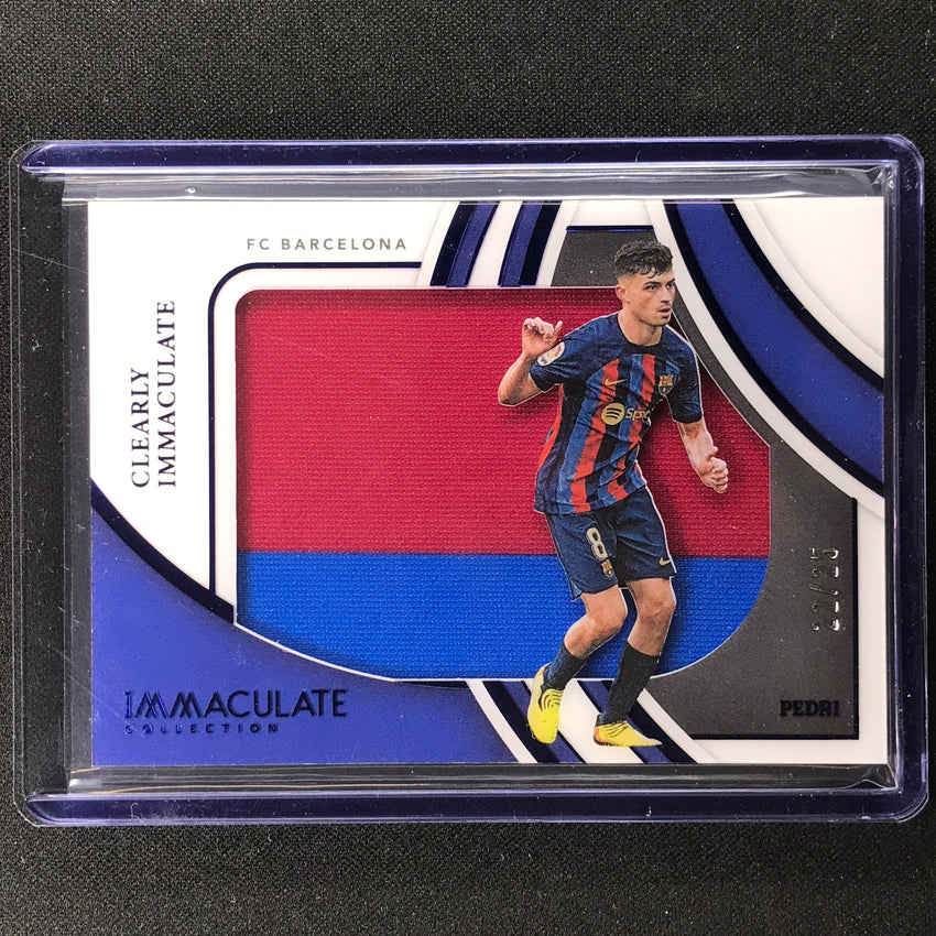 2022-23 Immaculate Pedri Clearly Immaculate Jersey Relic Sapphire 22/25