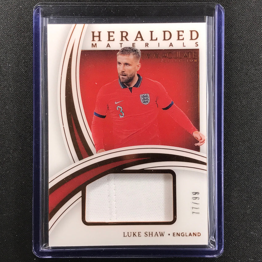 2022-23 Immaculate Luke Shaw Heralded Materials Jersey Relic Bronze 77/99