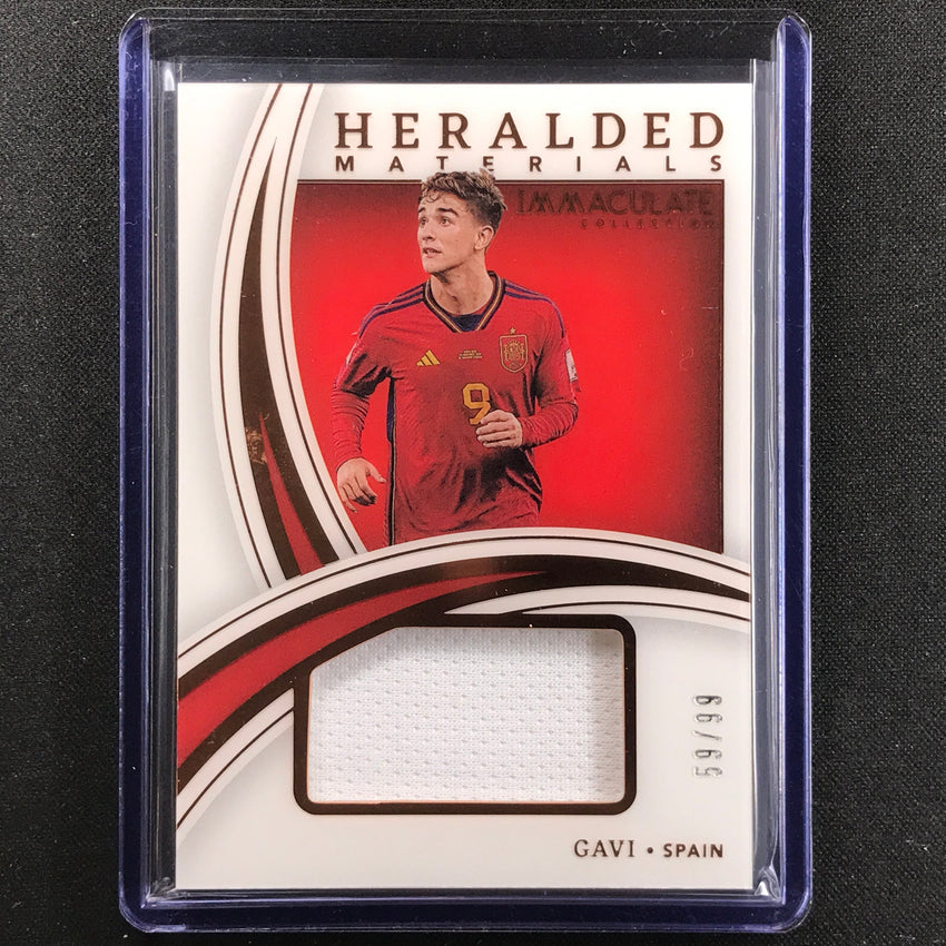 2022-23 Immaculate Gavi Heralded Materials Jersey Relic Bronze 59/99