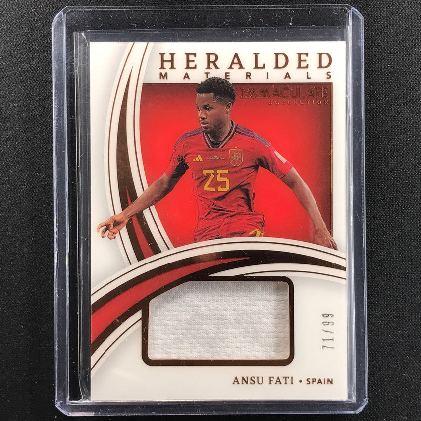 2022-23 Immaculate Ansu Fati Heralded Materials Jersey Relic Bronze 71/99