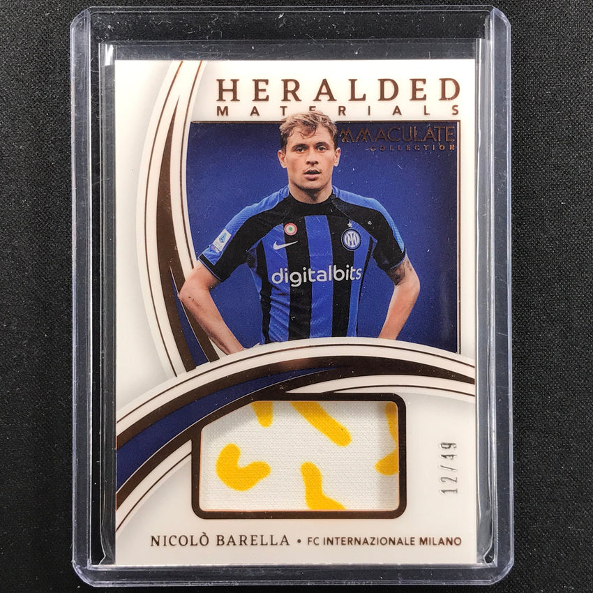 2022-23 Immaculate Nicolo Barella Heralded Materials Jersey Relic Bronze 12/49