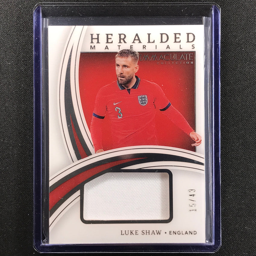 2022-23 Immaculate Luke Shaw Heralded Materials Jersey Relic Silver 15/49