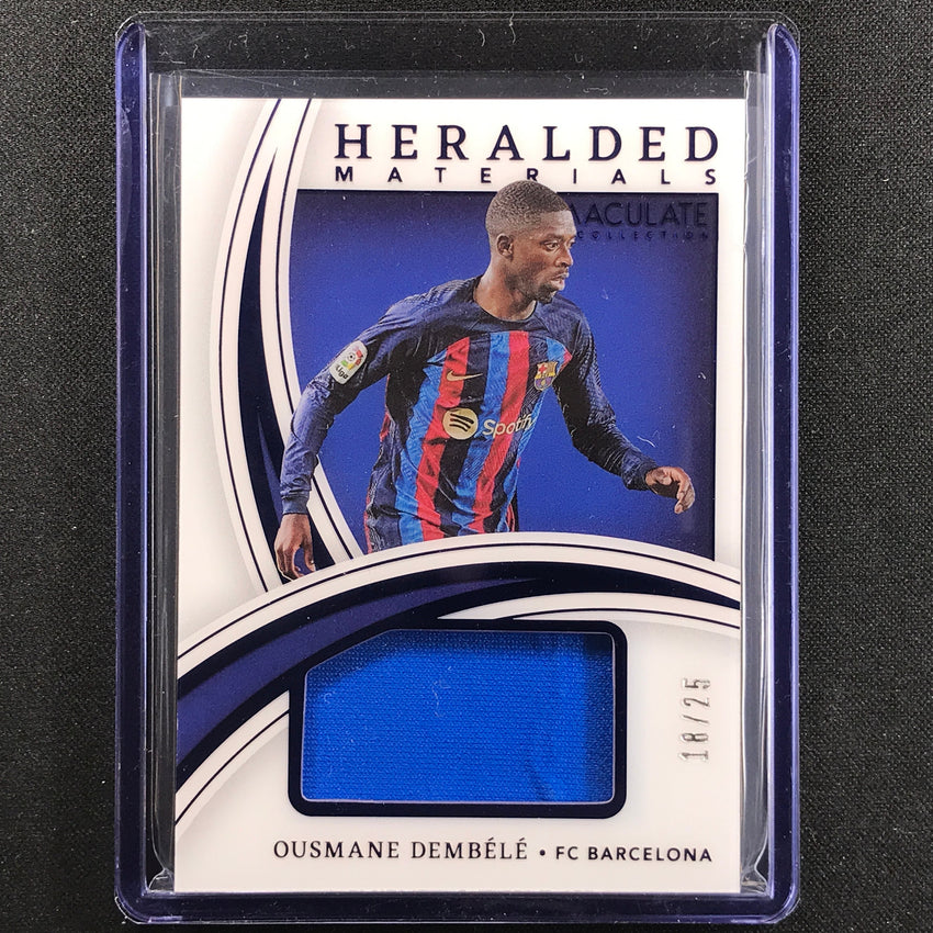 2022-23 Immaculate Ousmane Dembele Heralded Materials Jersey Sapphire 18/25