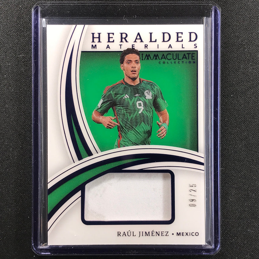 2022-23 Immaculate Raul Jimenez Heralded Materials Jersey Relic Sapphire 9/25