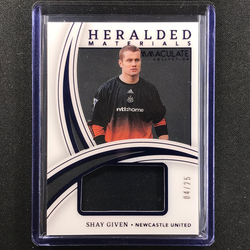 2022-23 Immaculate Shay Given Heralded Materials Jersey Relic Sapphire 4/25