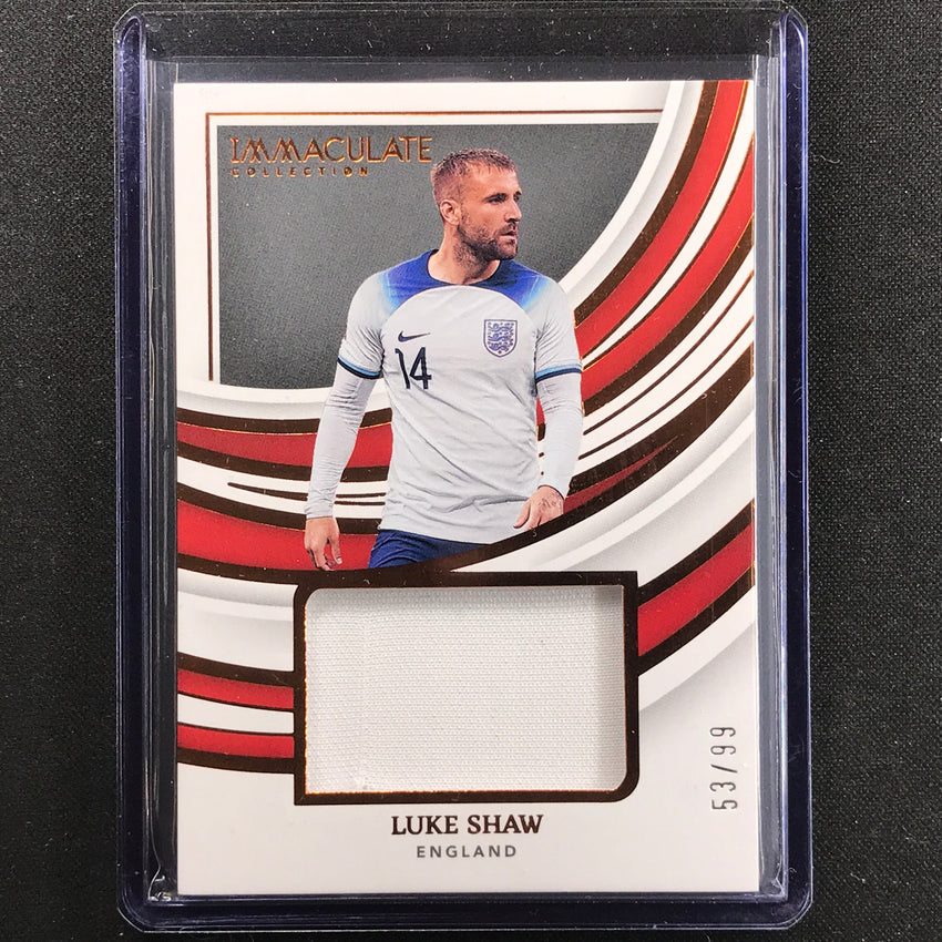 2022-23 Immaculate Luke Shaw Remarkable Memorabilia Jersey Relic Bronze 53/99
