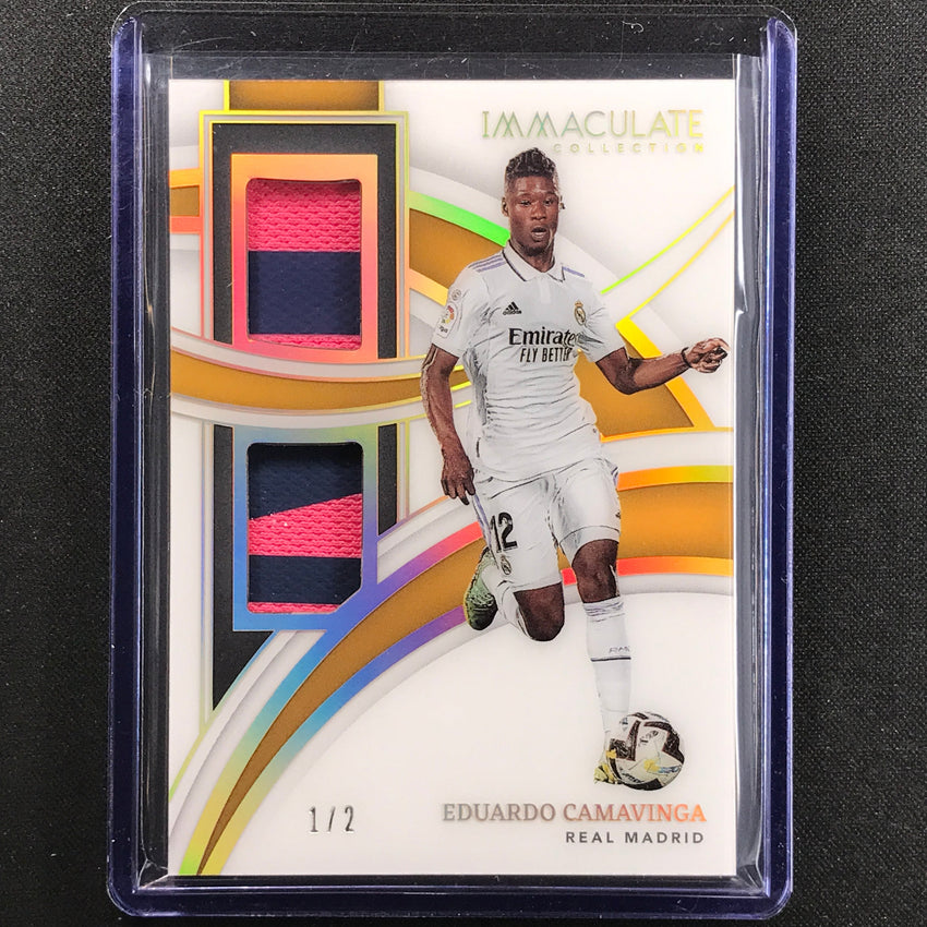 2022-23 Immaculate Eduardo Camavinga Dual Patches Relic Patch Holo Gold 1/2
