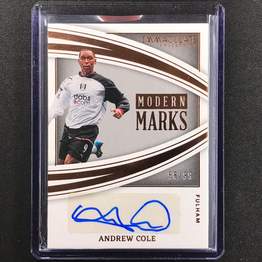 2022-23 Immaculate Andrew Cole Modern Marks Auto Bronze 58/99