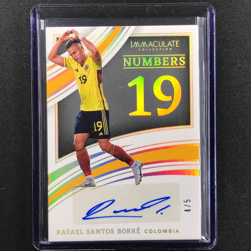 2022-23 Immaculate Rafael Santos Borre Numbers Signatures Auto Holo Gold 4/5