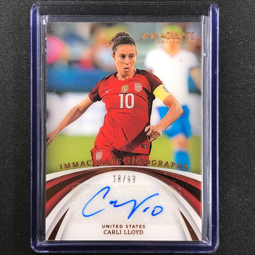 2022-23 Immaculate Carli Lloyd Autographs Acetate Auto Bronze 18/99