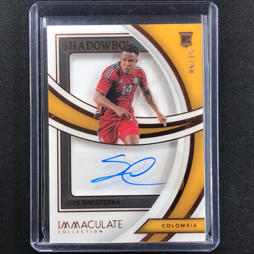 2022-23 Immaculate Luis Sinisterra Shadowbox Signatures Rookie Auto Bronze 51/58