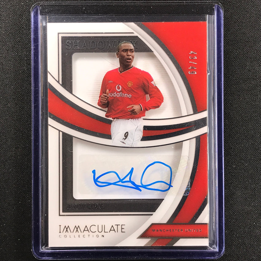 2022-23 Immaculate Andy Cole Shadowbox Signatures Acetate Auto Silver 43/49