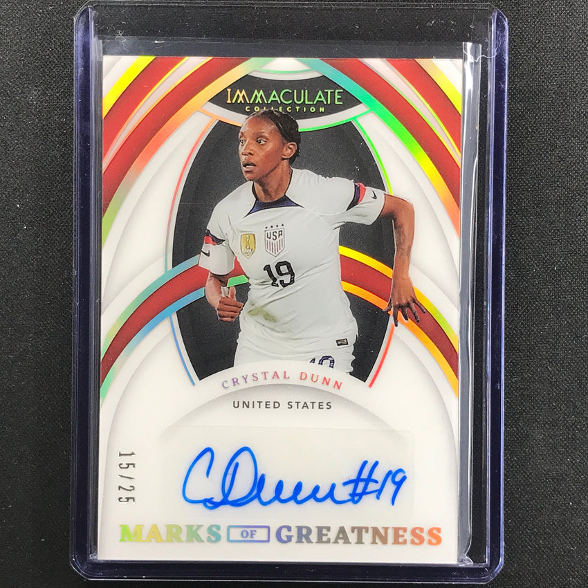 2022-23 Immaculate Crystal Dunn Marks Of Greatness Acetate Auto 15/25
