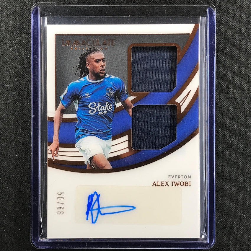 2022-23 Immaculate Alex Iwobi Dual Swatch Jersey Relic Auto Bronze 50/66