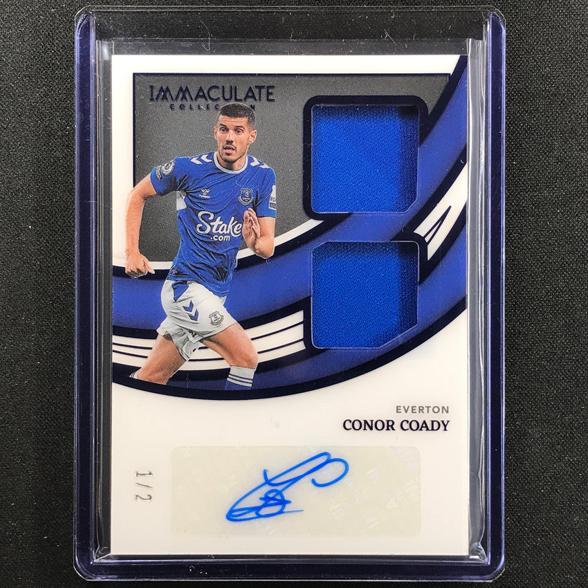 2022-23 Immaculate Conor Coady Dual Swatch Jersey Relic Auto Sapphire 1/2