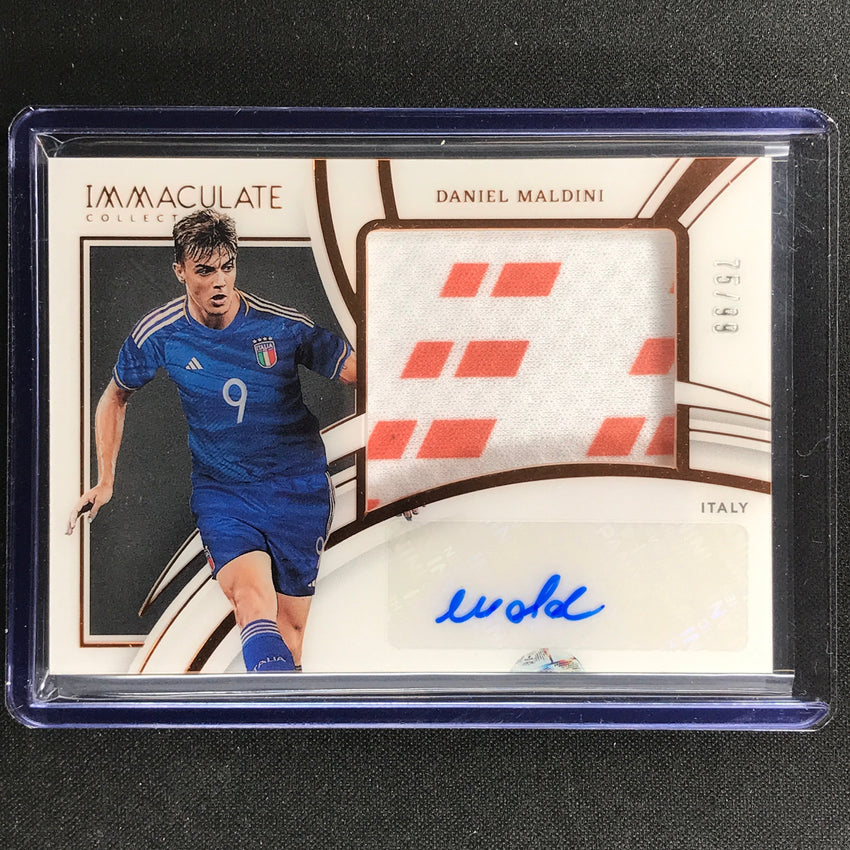 2022-23 Immaculate Daniel Maldini Premium Swatch Jersey Auto Bronze 75/99